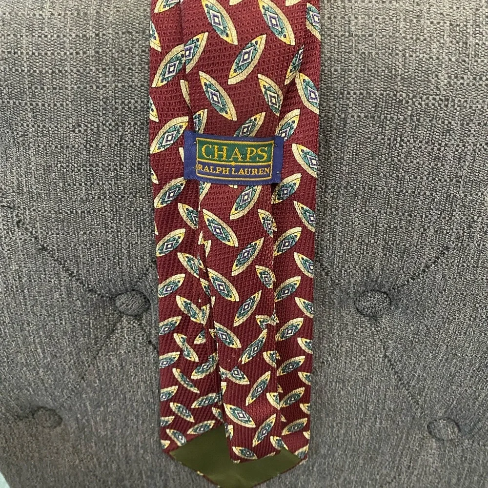 Ralph Lauren Burgundy Geometric Tie‎